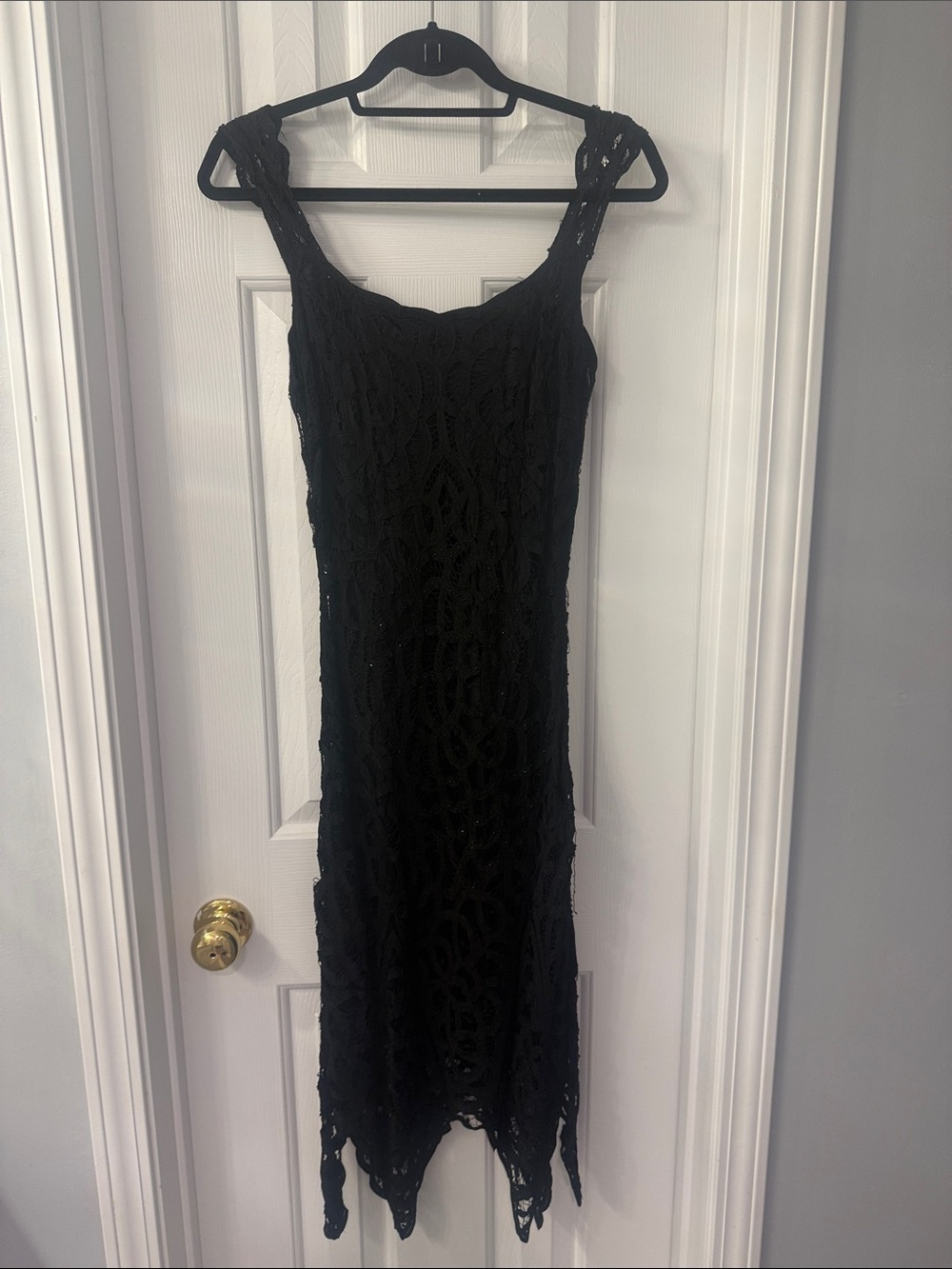 White House Black Market Black Lace Midi Dress
